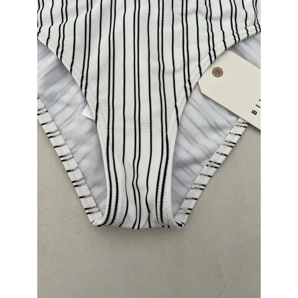 Billabong Swim Bikini Bottom Striped Easy on Me Tropic Black
